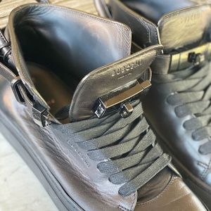 Buscemi | Shoes | Mens Buscemi Matt Blk Leather High Top Sneakers ...